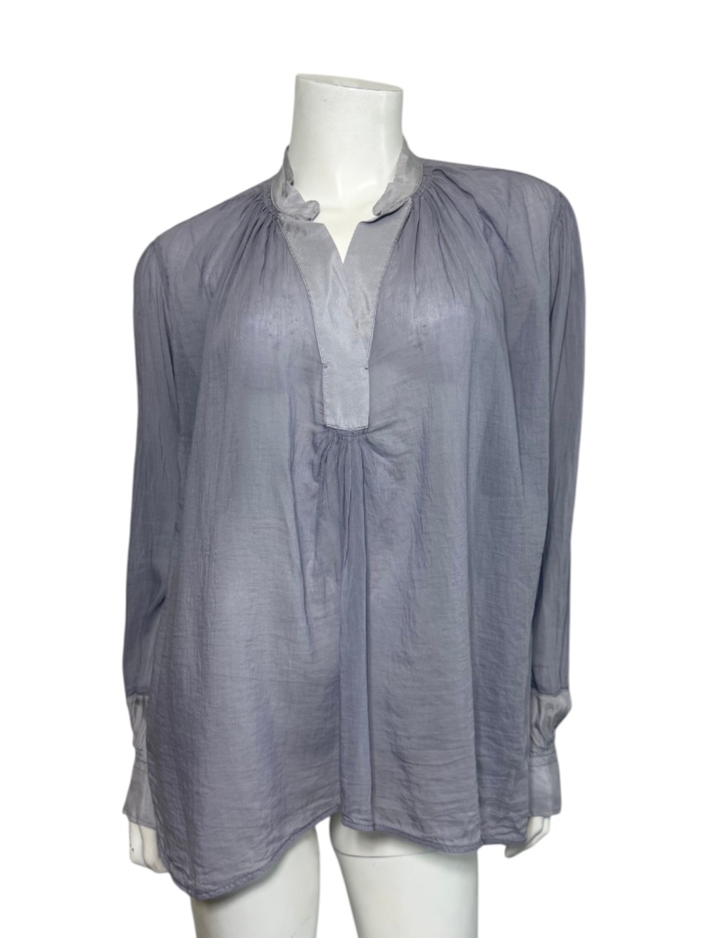 Share Giada Forte Cotton Silk Sheer Tunic Blouse Size I/Small Purple Made Italy